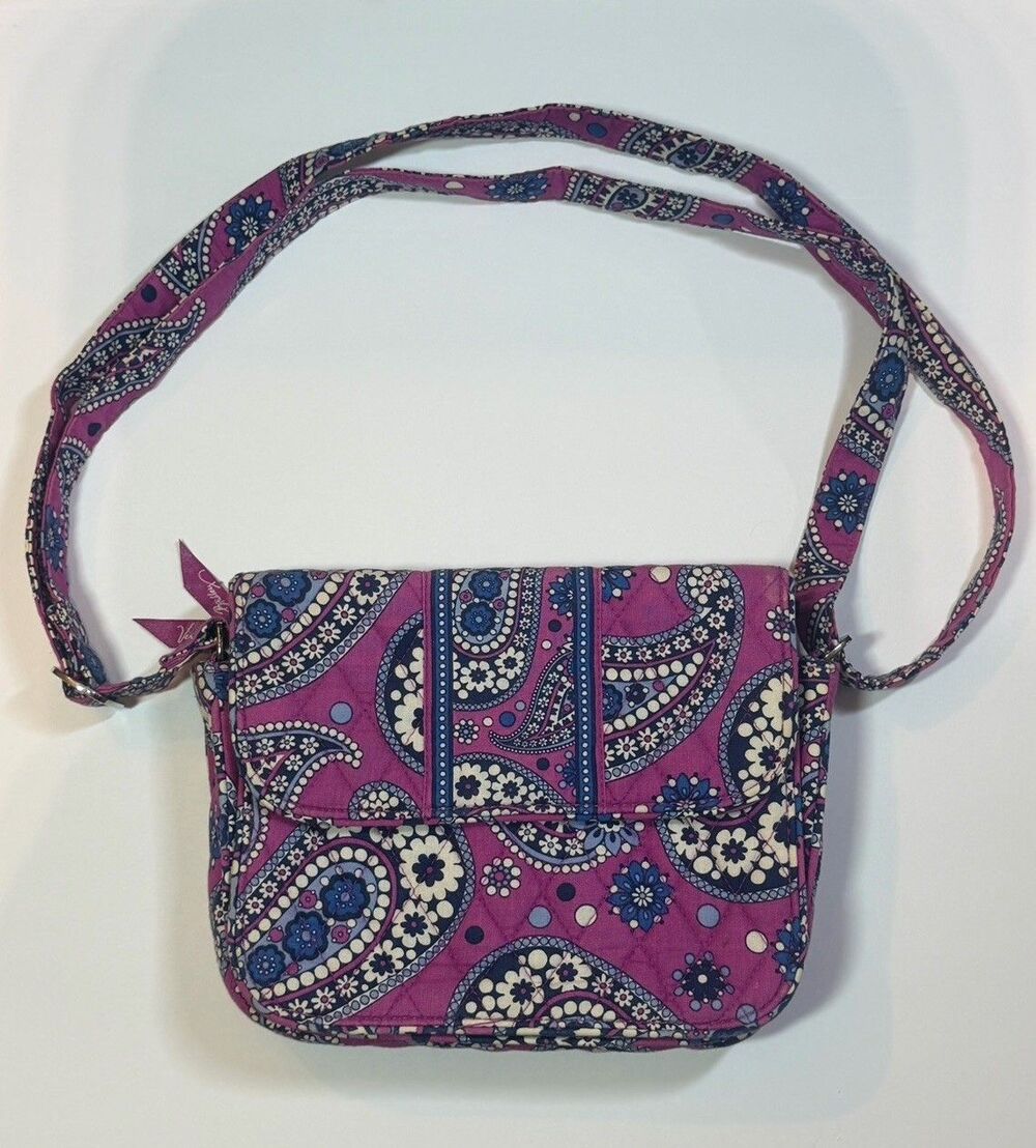 Genuine Vera Bradley BOYSENBERRY MESSENGER BAG Crossbody School Work Travel